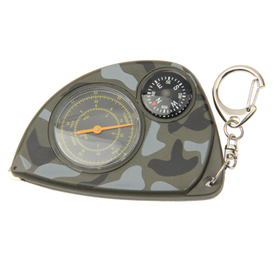 2-in-1 Portable Map Distance Measuring Measurer + Compass with Key Chain for Outdoor Camping Hiking Camouflage color - Click Image to Close